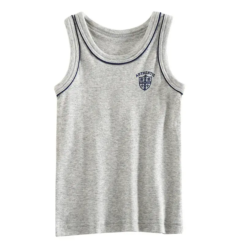 Classic British Style Boys Vest Set 3 Pack Grey Cotton - Image 6