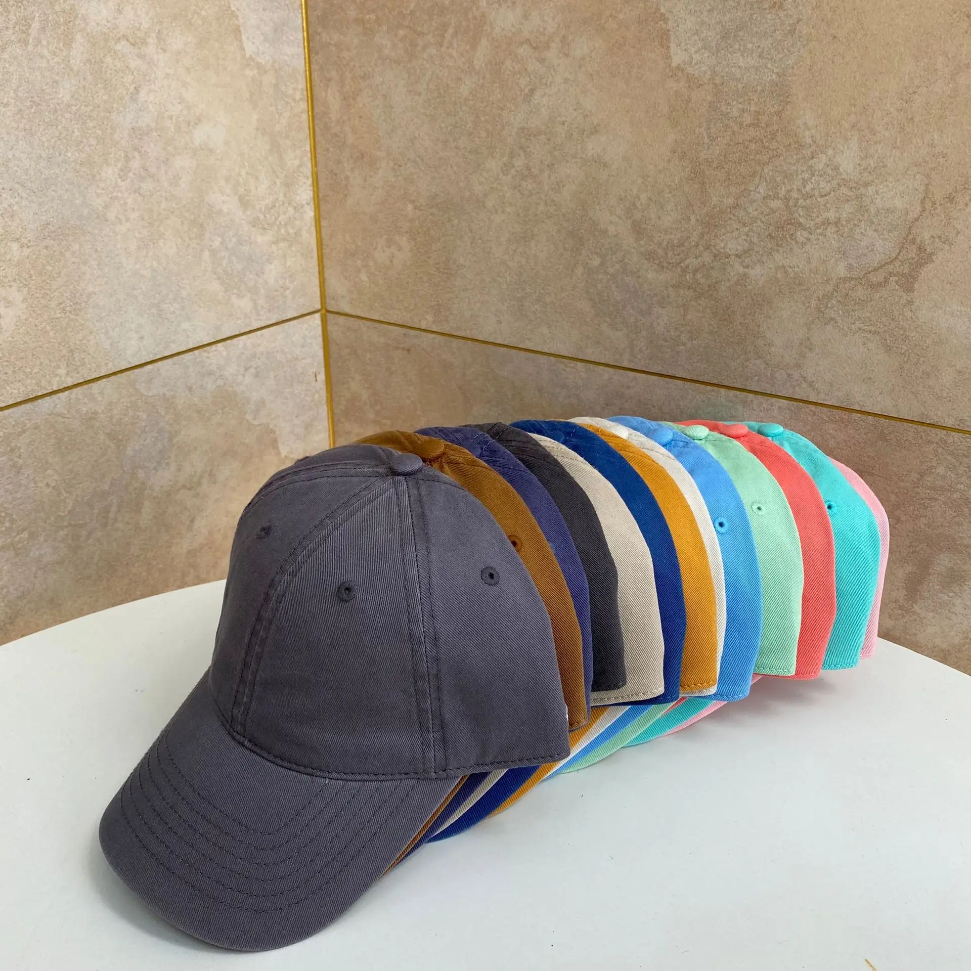 Black Baseball Cap for Men Women Sun Hat Wash Cap - Image 36