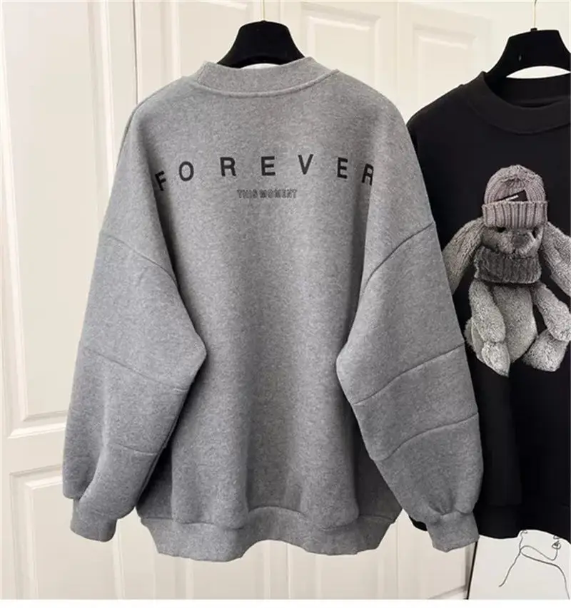 Women's Grey Sweatshirt with Rabbit Print 2023 — feature 10