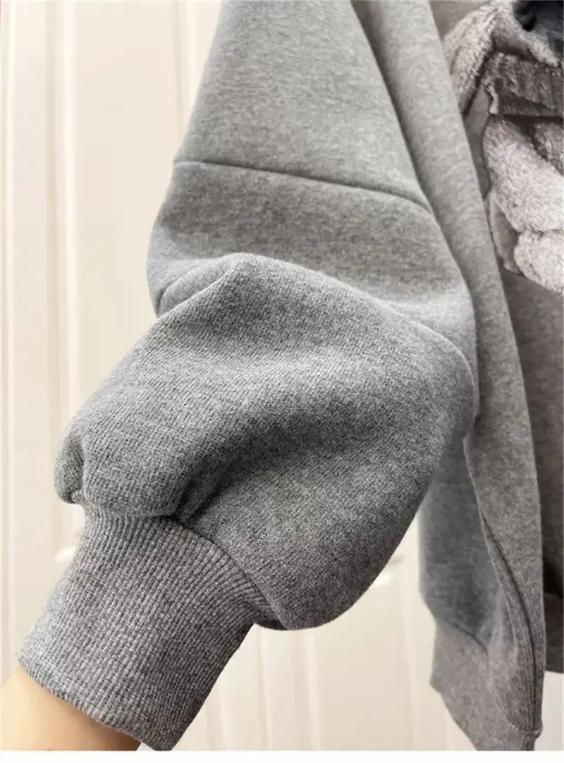Women's Grey Sweatshirt with Rabbit Print 2023 — feature 11