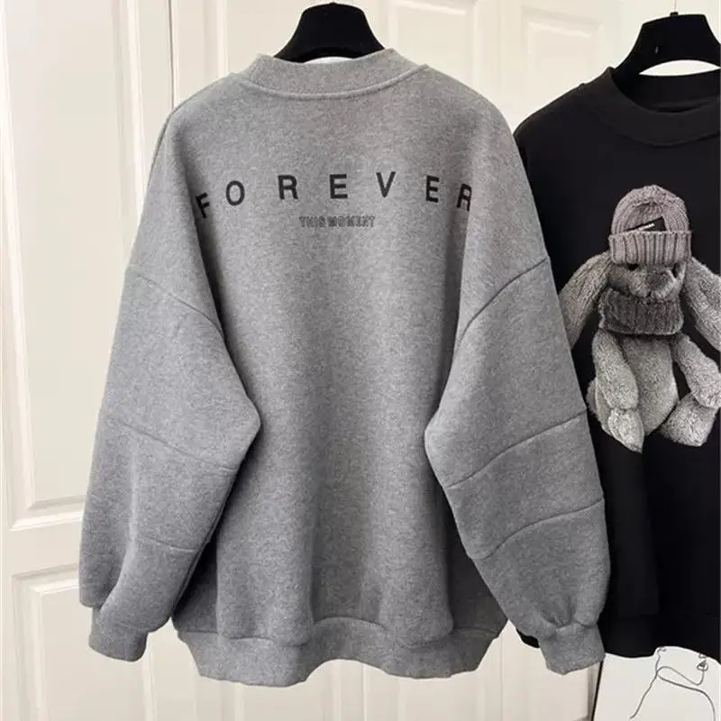 Women's Grey Sweatshirt with Rabbit Print 2023 — feature 4