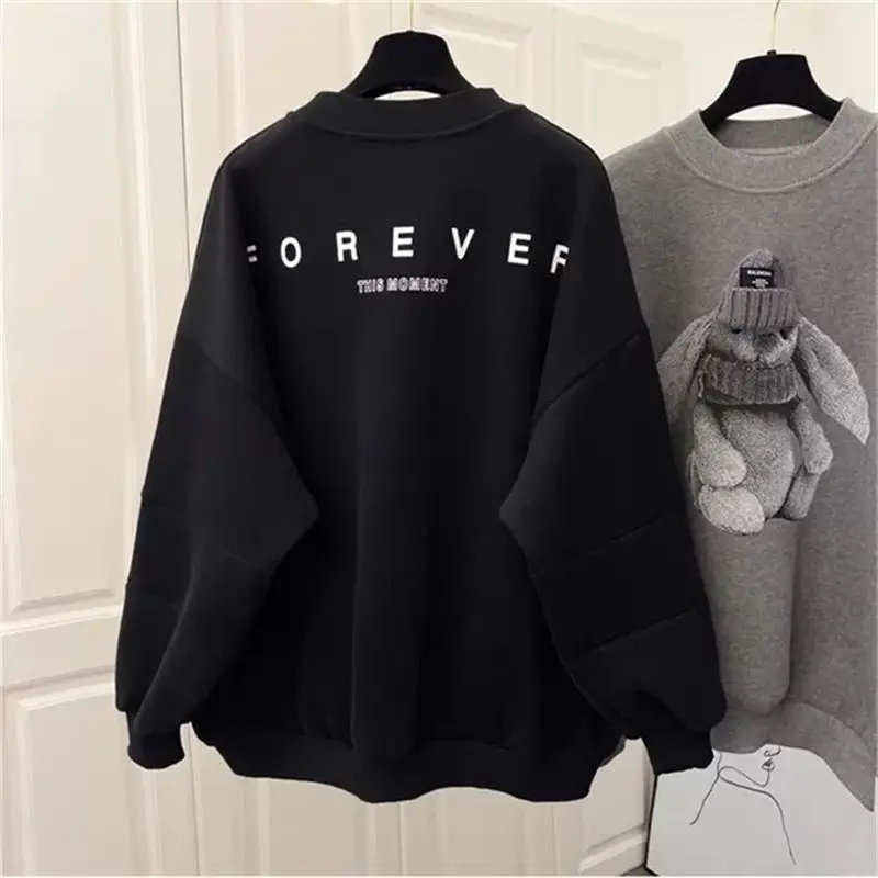 Women's Grey Sweatshirt with Rabbit Print 2023 — feature 5