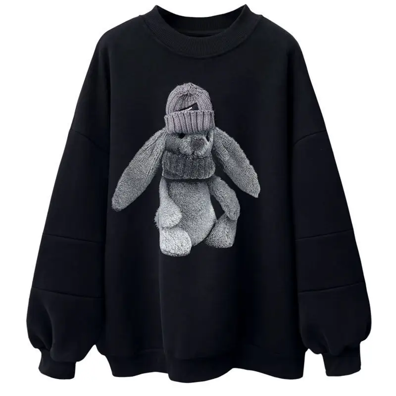 Women's Grey Sweatshirt with Rabbit Print 2023 — feature 6