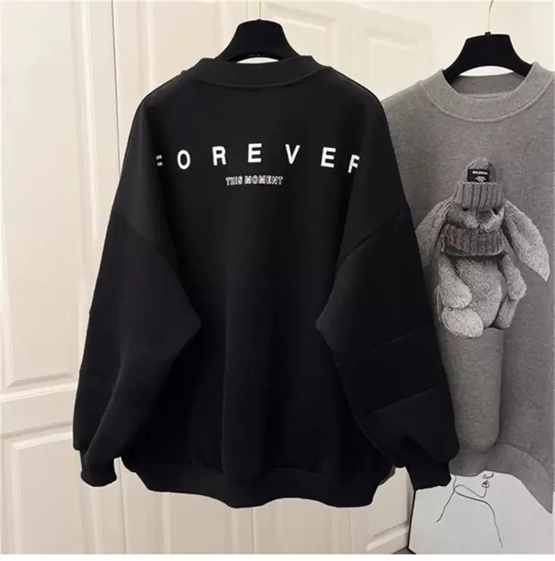 Women's Grey Sweatshirt with Rabbit Print 2023 — feature 8
