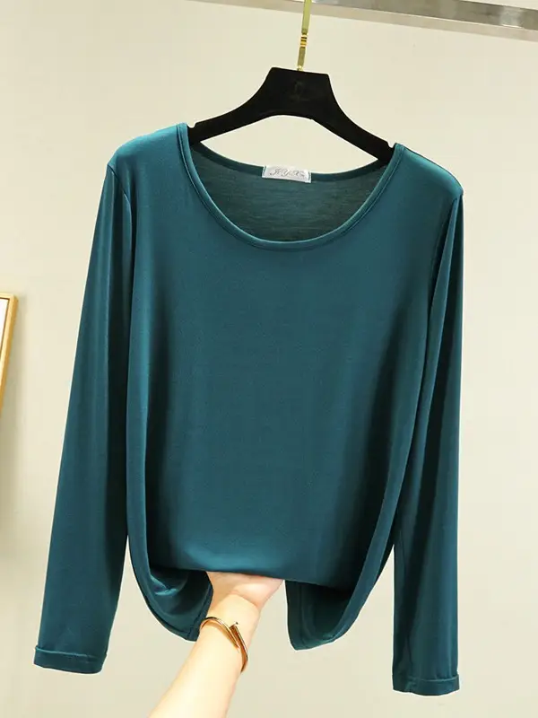 Women Green Long Sleeve T-Shirt with Mask Bottom - Image 13