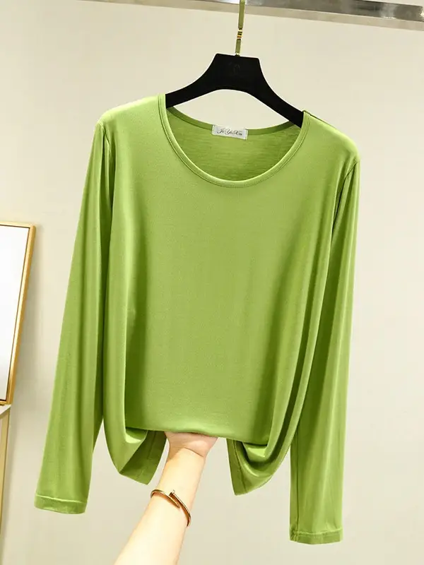 Women Green Long Sleeve T-Shirt with Mask Bottom - Image 15