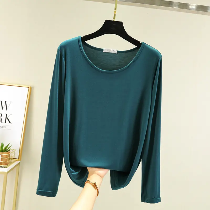Women Green Long Sleeve T-Shirt with Mask Bottom - Image 7