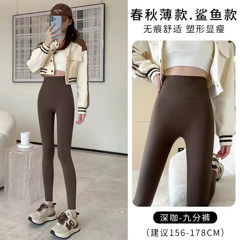 Women's Black Plus Size Warmth Thick Leggings High Waist Yoga Pants - Image 13