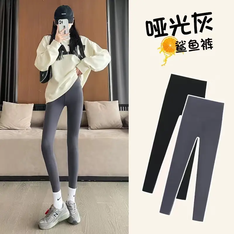 Women's Black Plus Size Warmth Thick Leggings High Waist Yoga Pants - Image 8