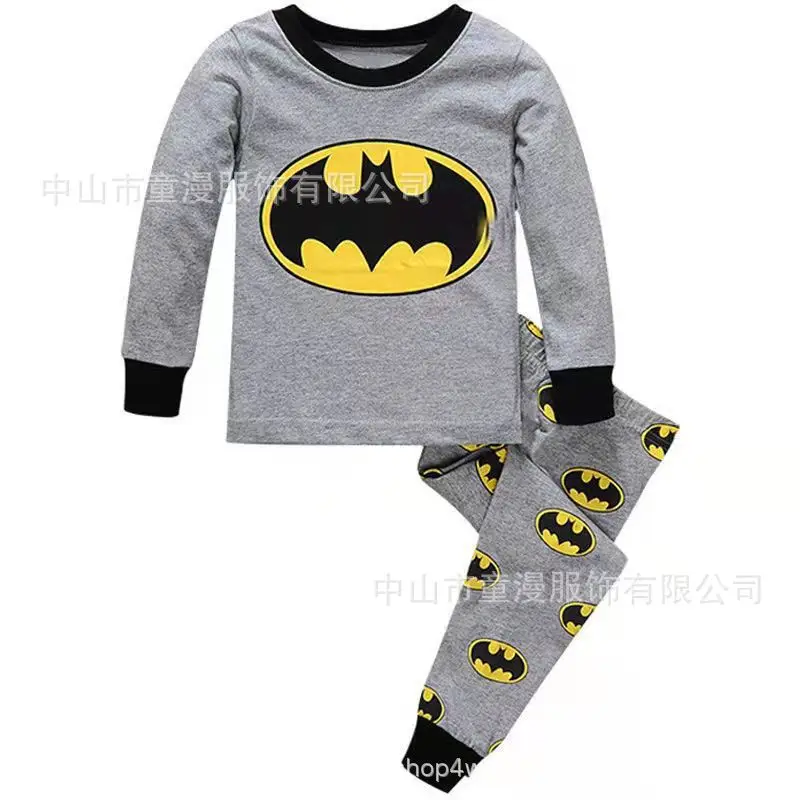 New Kidsren's Pajamas Boys Pure Cotton Batman Printed Long Sleeve