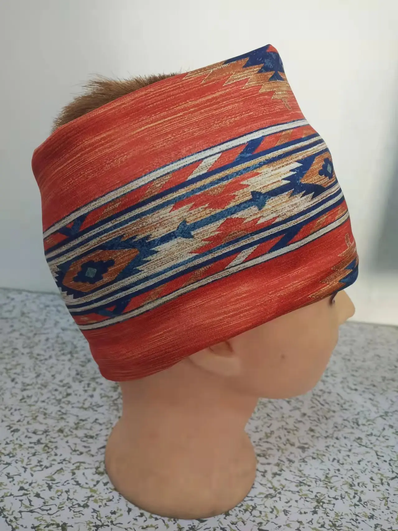 Women's Red Blue Star Print Yoga Headband - Image 2