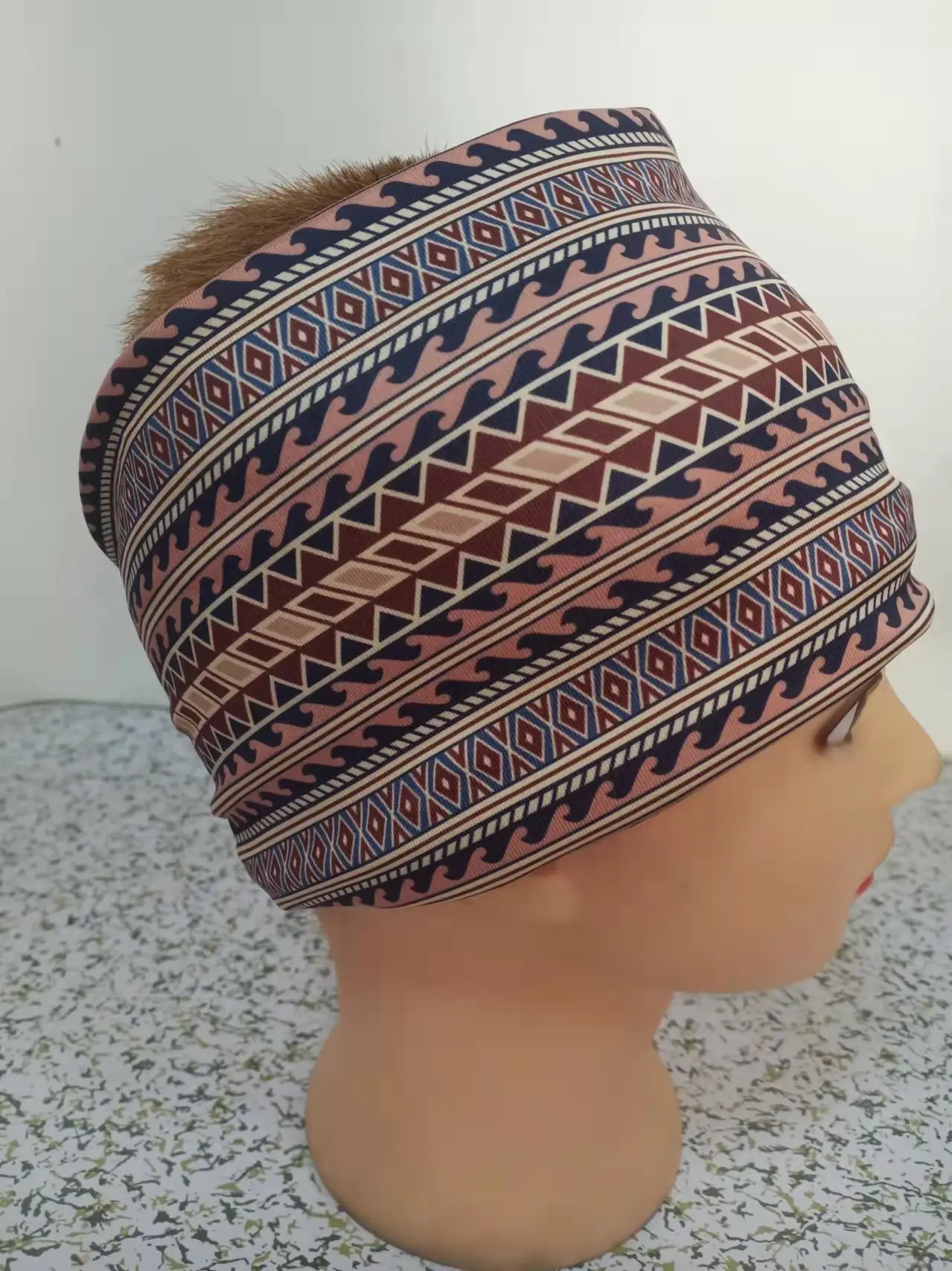 Women's Red Blue Star Print Yoga Headband - Image 4