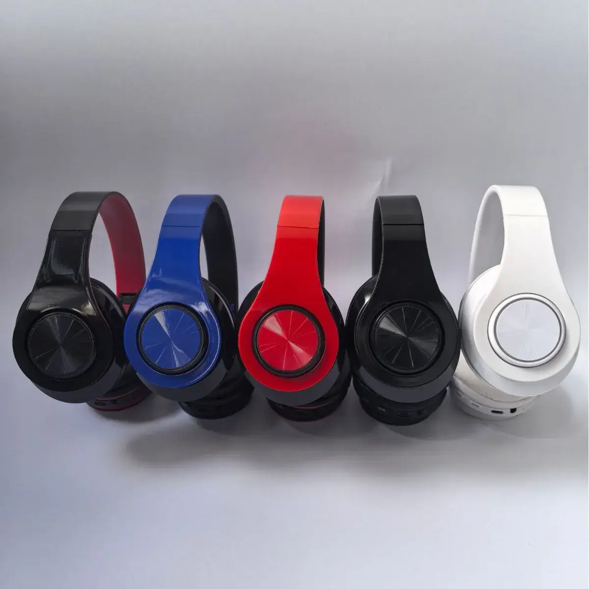 Wireless Bluetooth Headset Red Black Foldable Subwoofer