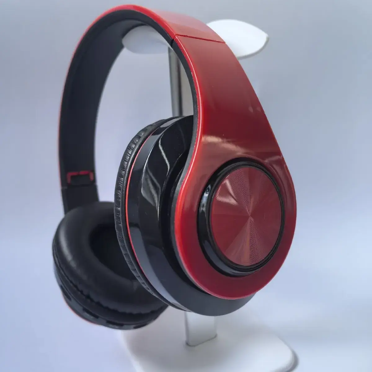 Wireless Bluetooth Headset Red Black Foldable Subwoofer