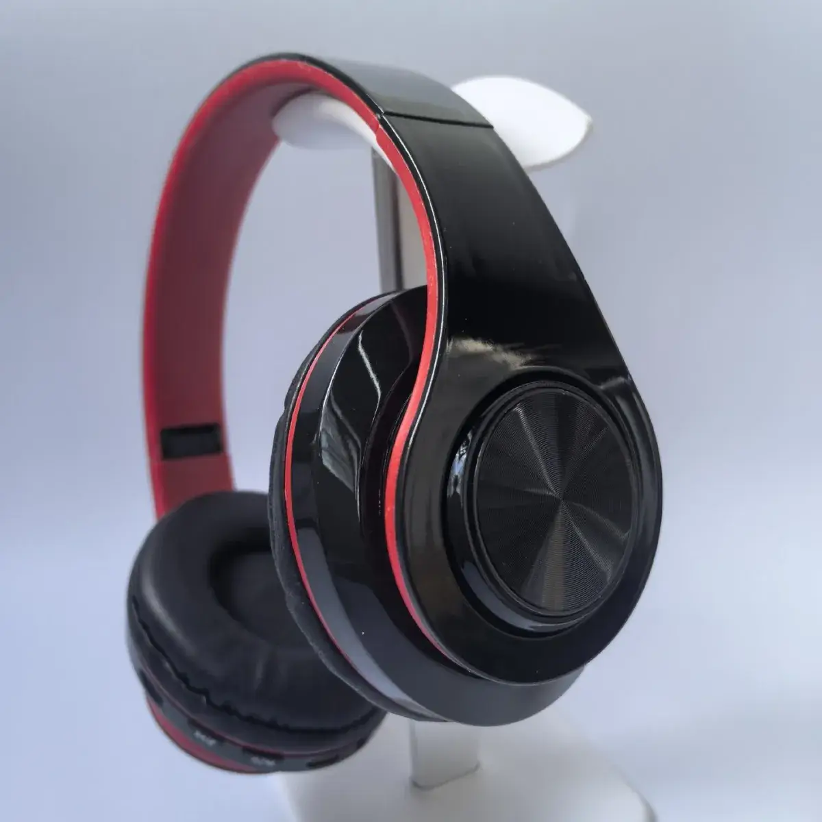 Wireless Bluetooth Headset Red Black Foldable Subwoofer