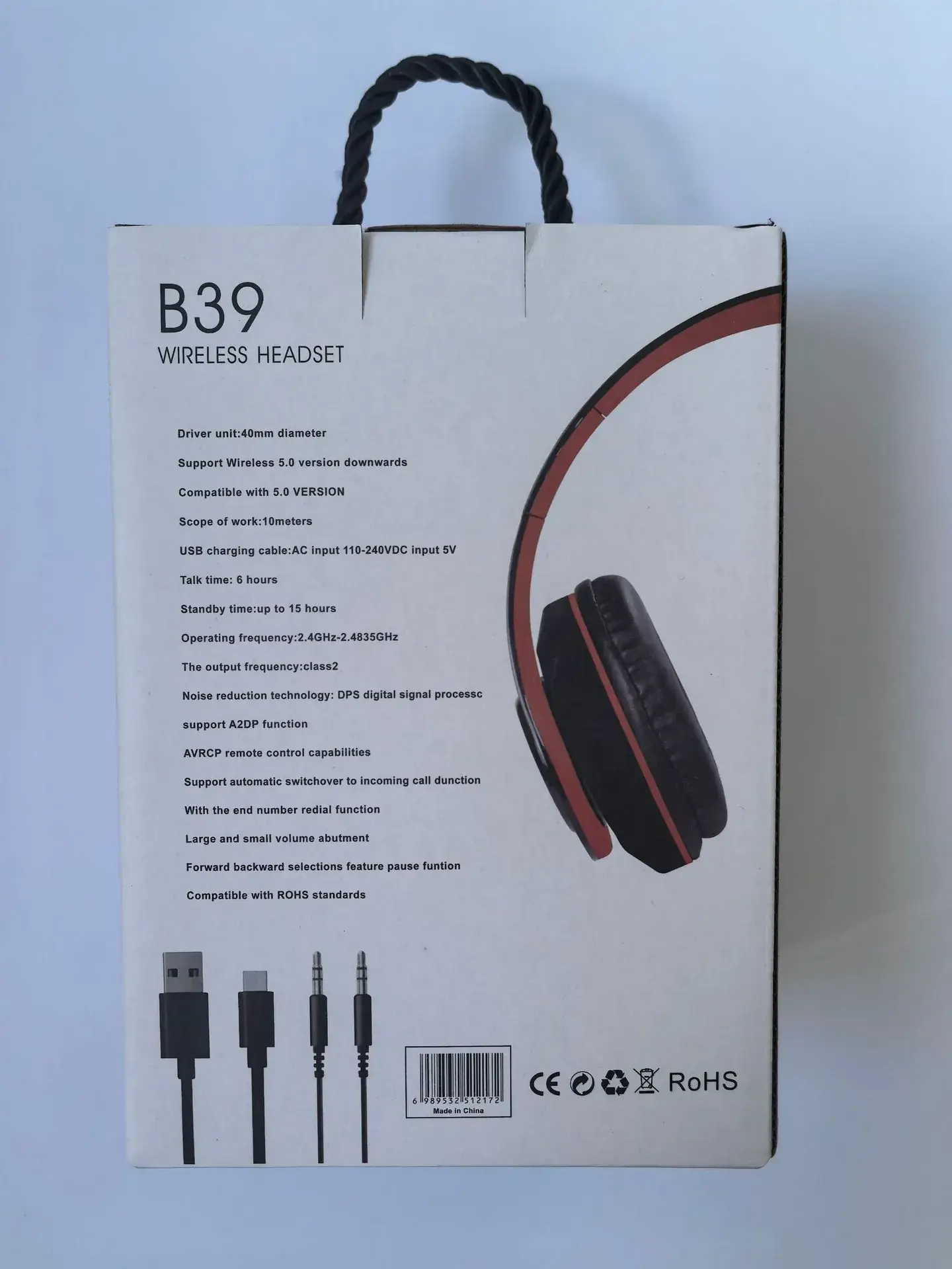 Wireless Bluetooth Headset Red Black Foldable Subwoofer — feature 12