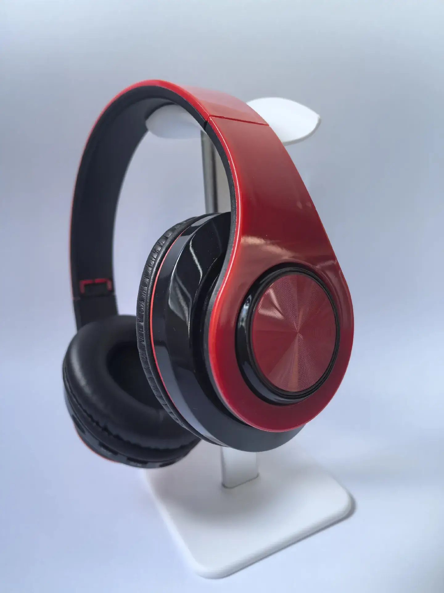 Wireless Bluetooth Headset Red Black Foldable Subwoofer