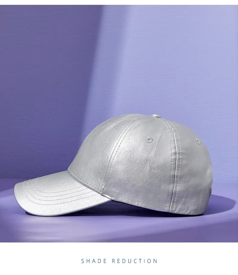 Silver PU Leather Baseball Cap for Men — feature 14