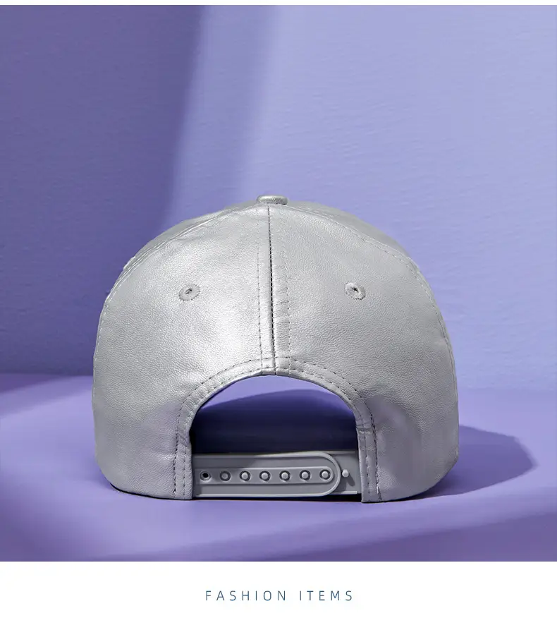 Silver PU Leather Baseball Cap for Men — feature 15