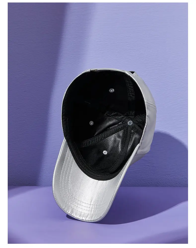 Silver PU Leather Baseball Cap for Men — feature 16