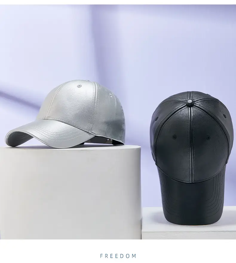 Silver PU Leather Baseball Cap for Men — feature 18