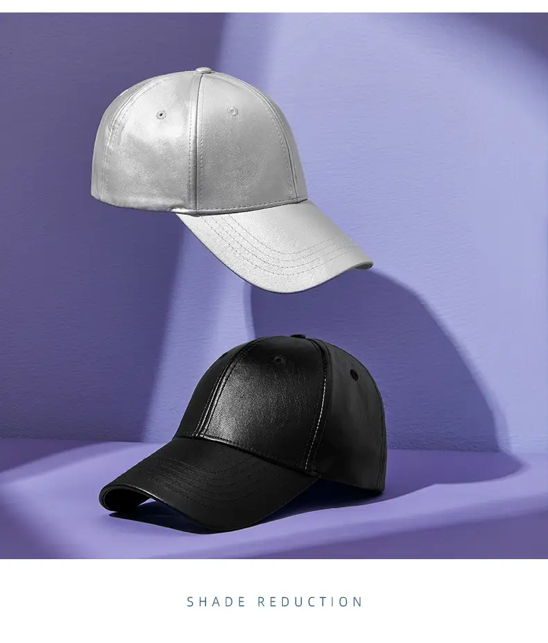 Silver PU Leather Baseball Cap for Men — feature 19