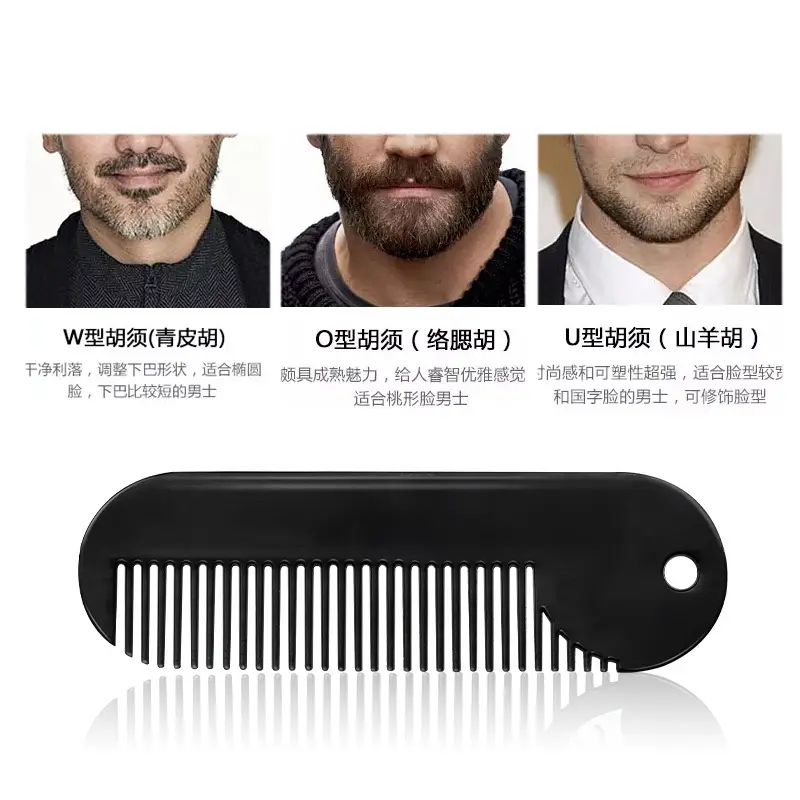 Retro Oil Head Beard Comb Zinc Alloy Black Portable - Image 3