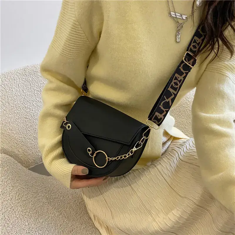 Women's Retro Crossbody Bag Brown Gold Embroidered 2021 - Image 6