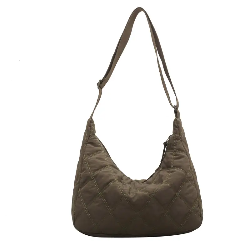 Winter Embroidered Quilted Shoulder Bag for Women