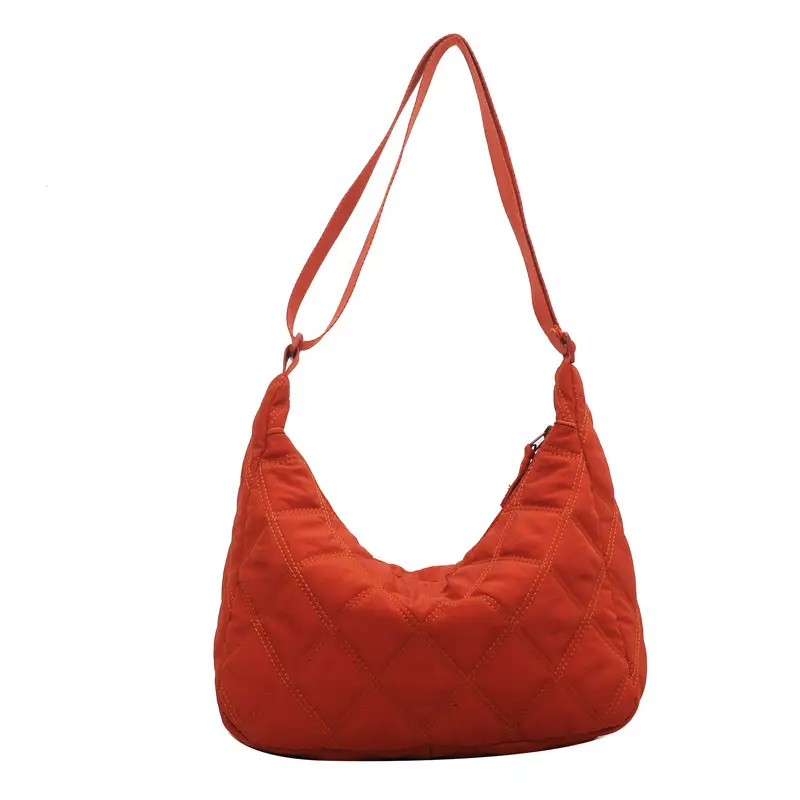 Winter Embroidered Quilted Shoulder Bag for Women