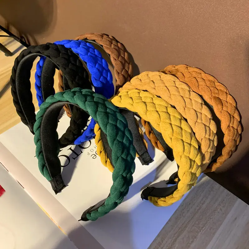 Korean Style Twist Braided Hair Band Wide Bristle Pressed - Image 6