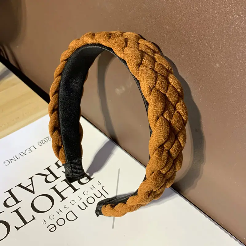 Korean Style Twist Braided Hair Band Wide Bristle Pressed - Image 5