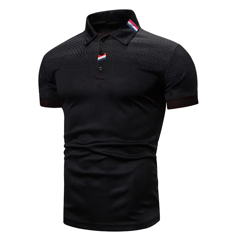 Men Blue Mesh Polo Shirt Summer Wear Short Sleeve