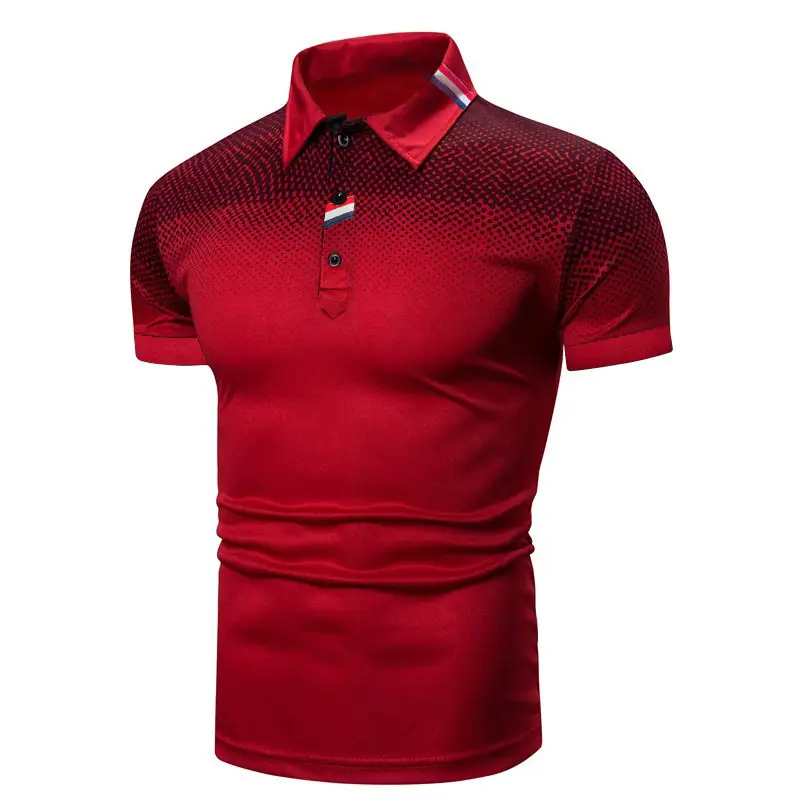 Men Blue Mesh Polo Shirt Summer Wear Short Sleeve
