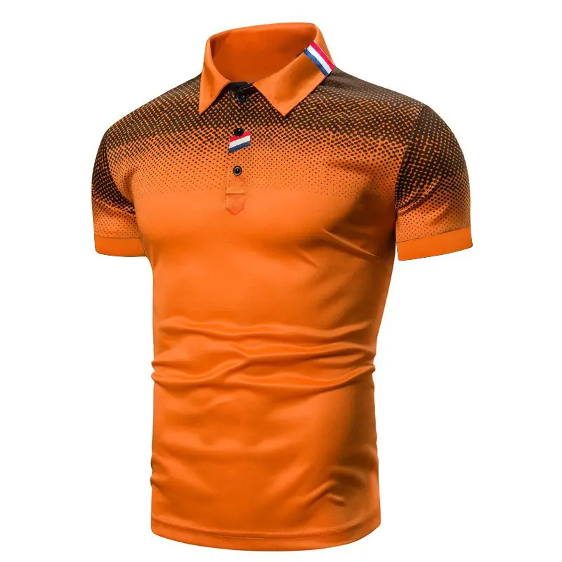 Men Blue Mesh Polo Shirt Summer Wear Short Sleeve