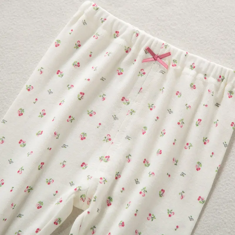 Girls 3-Piece Cotton Shorts Set White Pink - Image 3
