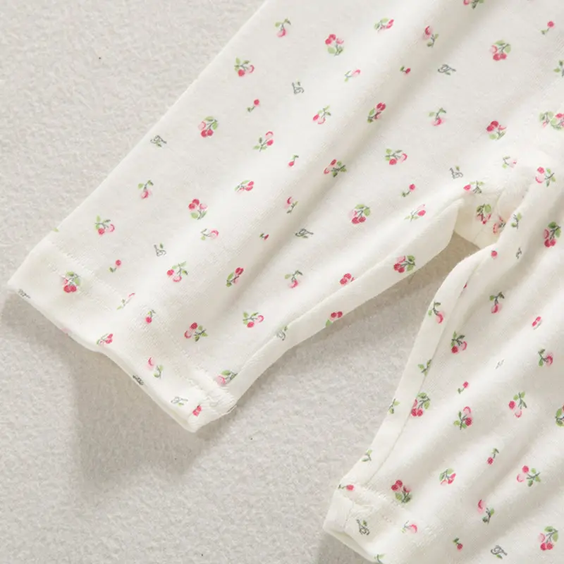 Girls 3-Piece Cotton Shorts Set White Pink - Image 4