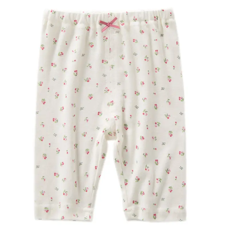 Girls 3-Piece Cotton Shorts Set White Pink - Image 6