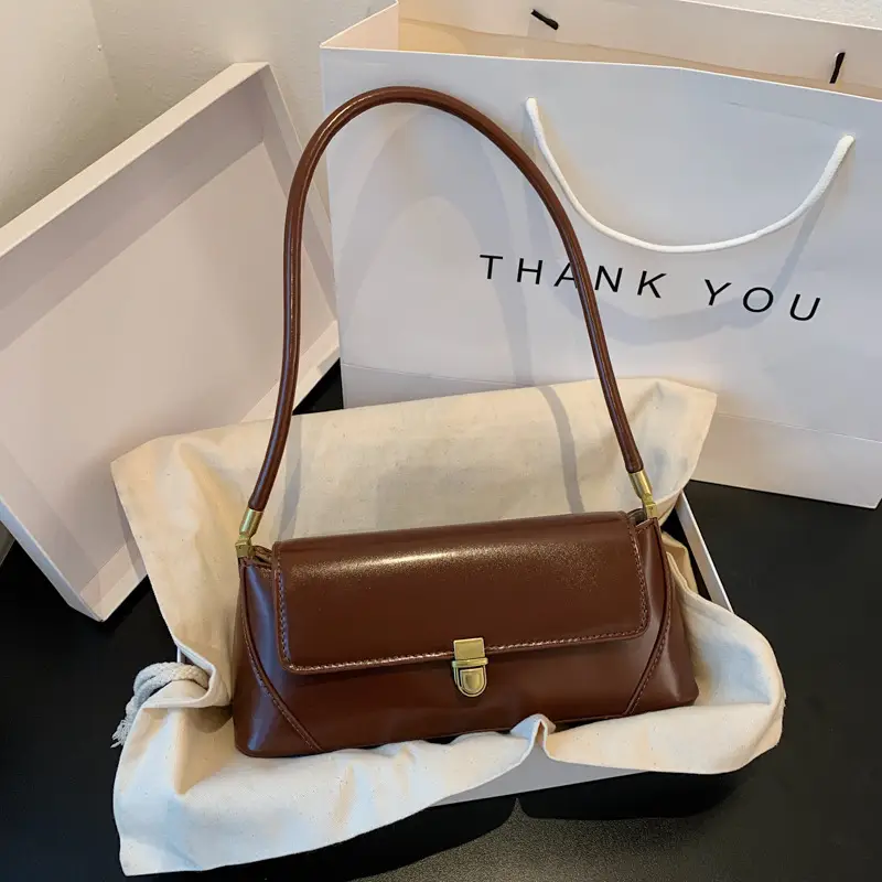 Women's Black Leather Shoulder Bag 2021 New Fashion - Image 5