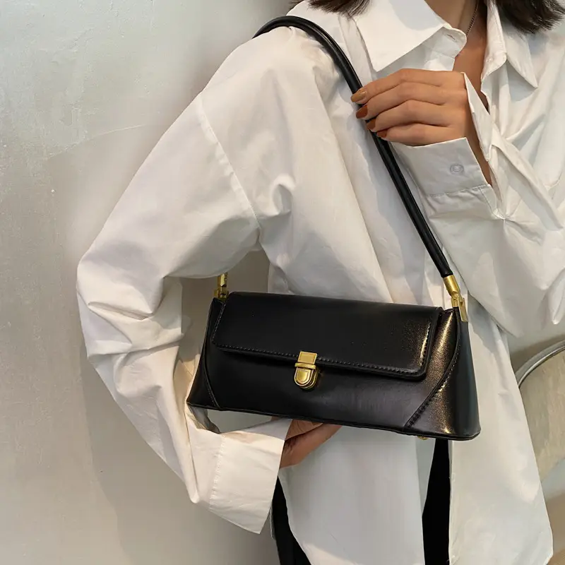 Women's Black Leather Shoulder Bag 2021 New Fashion - Image 6