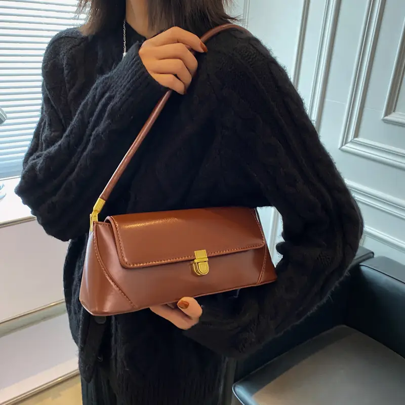 Women's Black Leather Shoulder Bag 2021 New Fashion - Image 7