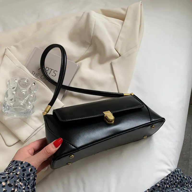 Women's Black Leather Shoulder Bag 2021 New Fashion - Image 2