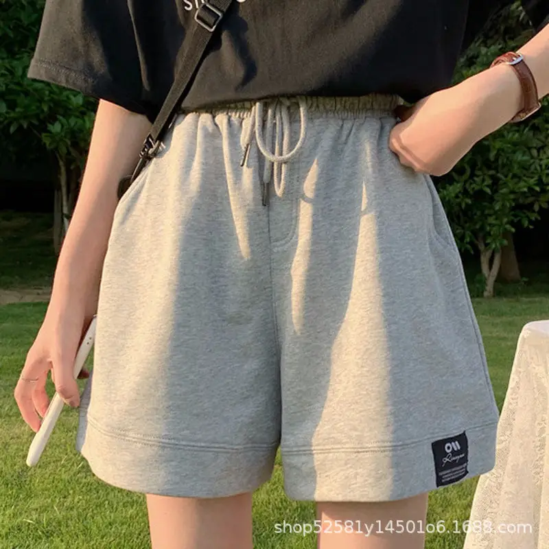 Women Black Drawstring Shorts 2025 Summer Loose Fit - Image 3