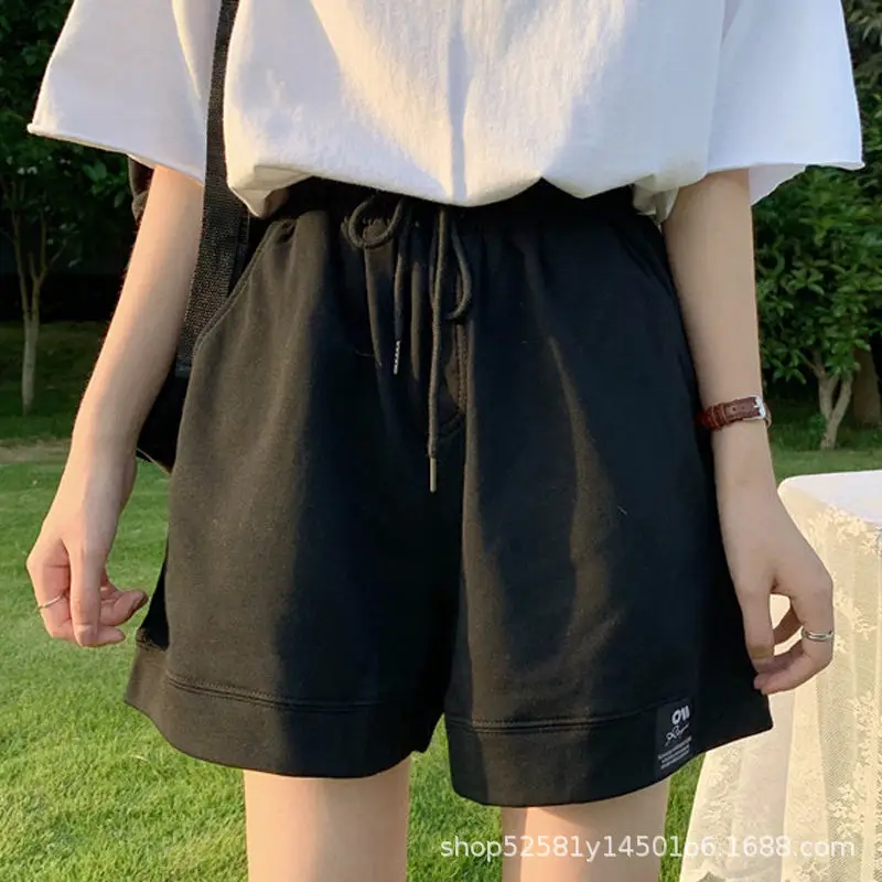 Women Black Drawstring Shorts 2025 Summer Loose Fit - Image 5