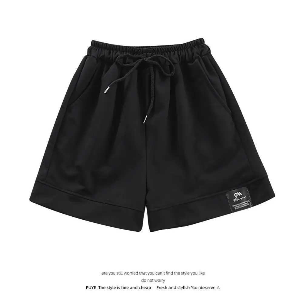 Women Black Drawstring Shorts 2025 Summer Loose Fit - Image 2