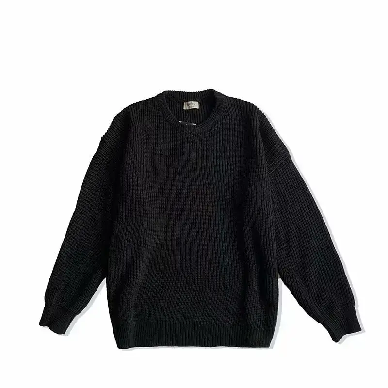 Men Blue Knit Long Sleeve Round Neck Pullover - Image 7
