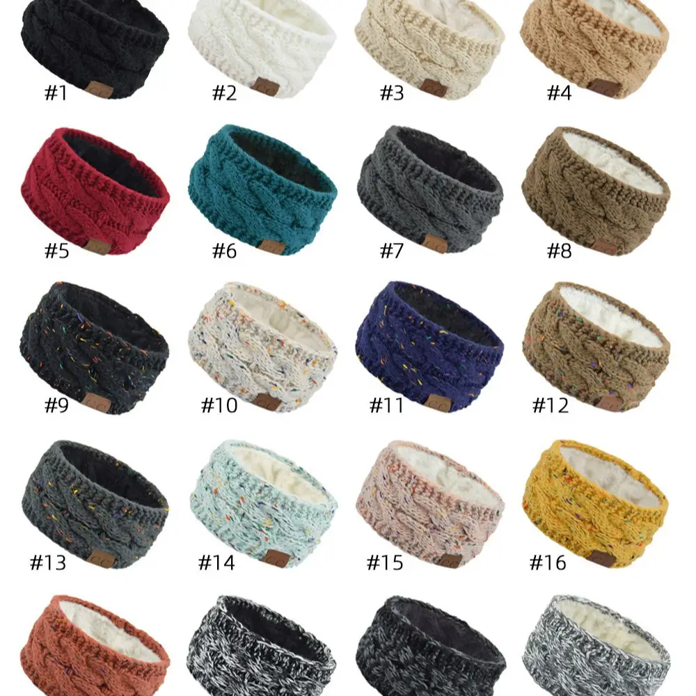 White Velvet Knitted Headband with Dot - Image 26