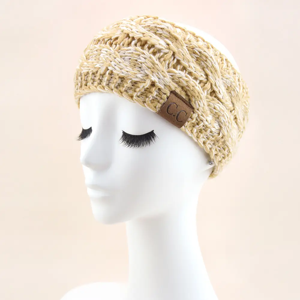 White Velvet Knitted Headband with Dot - Image 28