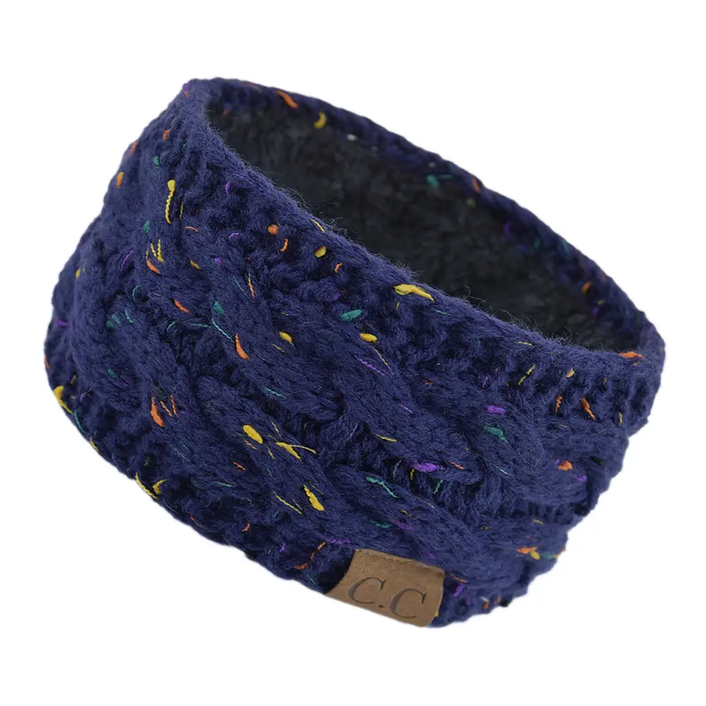 White Velvet Knitted Headband with Dot - Image 11