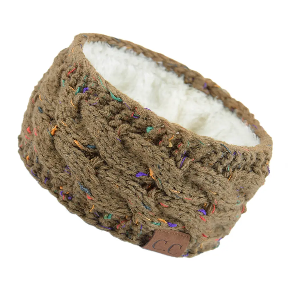 White Velvet Knitted Headband with Dot - Image 12